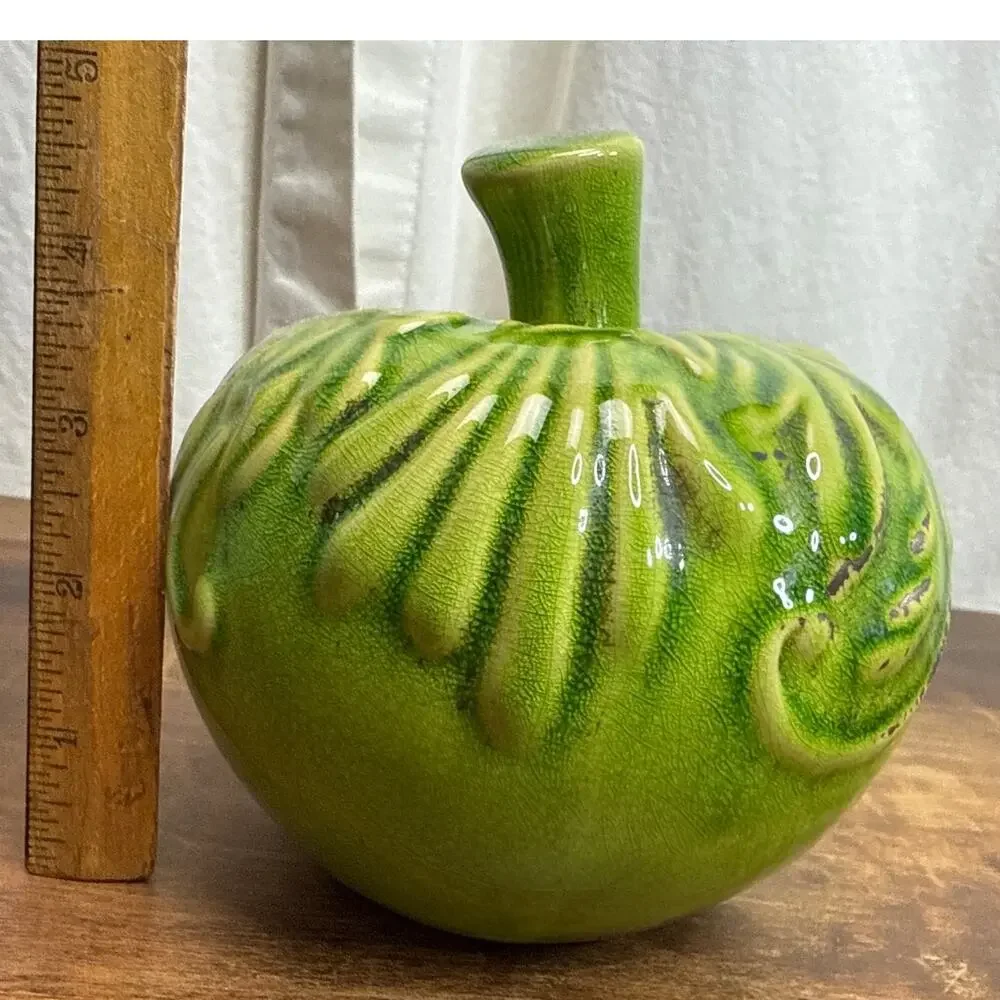 Ceramic Green Decorative Pumpkin Gourd Fall Halloween Home Décor Table Display